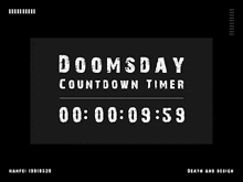 a doomsday countdown timer is shown on a black screen