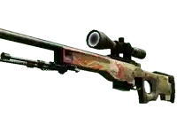 a sniper rifle with a scope and a dragon design on it