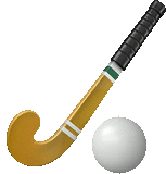 a field hockey stick and ball are shown on a white background