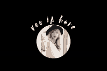 a picture of a woman in a circle with the words " vee in here "