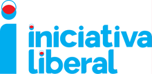 a logo for iniciativa liberal with a red circle in the middle
