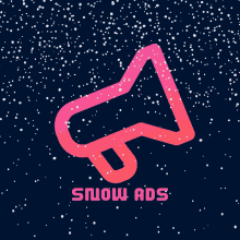 a logo for a company called snow ads with a megaphone