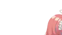 a girl in a white dress with pink hearts surrounding her