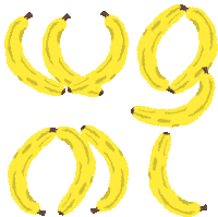 a bunch of bananas are arranged in different ways