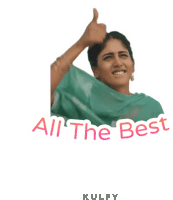 a sticker of a woman giving a thumbs up and the words " all the best "