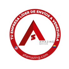 a logo for amazing services in venezuela with an american flag