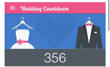 a wedding countdown with a bride and groom