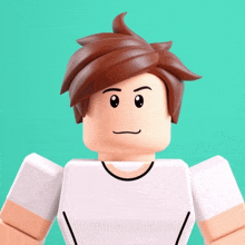 a cartoon character with a white shirt and brown hair