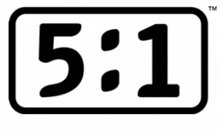 a black and white logo that says 5 1