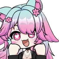 a cartoon drawing of a girl with pink hair