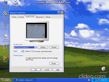 a screenshot of a computer screen shows the display properties window