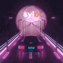 a car with a license plate that says $sylo is driving down a highway