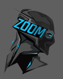 a silhouette of a person with the word zoom on their face