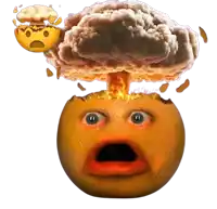 a smiley face with a bomb coming out of it 's head