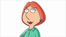 a cartoon woman with red hair and a green shirt