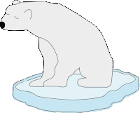 a polar bear sitting on top of a piece of ice