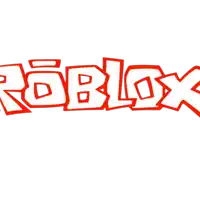 a red and white roblox logo is on a white background