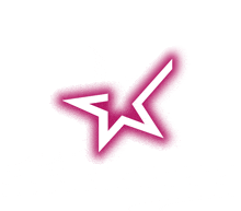 a pink and white star with a glowing outline