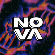 the word nova is on a purple and red background