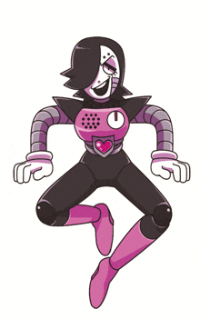 a cartoon drawing of a robot with a clock on his chest