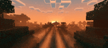 the sun shines through the clouds in a minecraft world