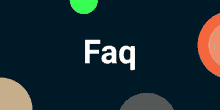 the word faq is on a blue background