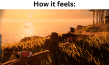 a screenshot of a video game with the words how it feels at the top