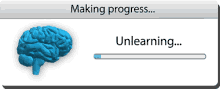 a loading bar that says ' making progress ... unlearning ... '