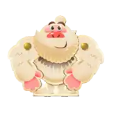 a cartoon drawing of a yeti with a big nose