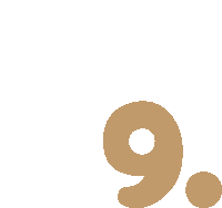 a brown number 9 with a circle in the middle on a white background