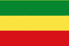 a green , yellow , and red flag with a red stripe on the bottom .