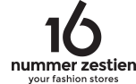 a black and white logo for a fashion store called number zestien .