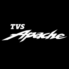 a tvs apache logo is shown on a black background