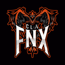 a logo for a team called fnx with a phoenix on it