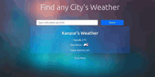 a screenshot of a website that says find any city 's weather on it