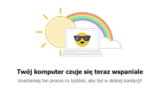 an illustration of a laptop with a smiley face wearing sunglasses