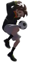 a cartoon character is holding a soccer ball in his hands