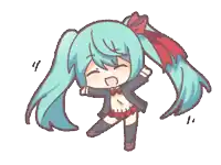 a cartoon drawing of a girl with long blue hair