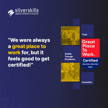 an advertisement for silverskills that says " we were always a great place to work for "