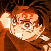 a close up of a cartoon character 's face with a swirl on it .