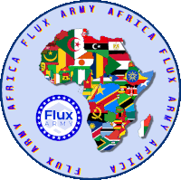 a logo for the flux army africa with a map of africa