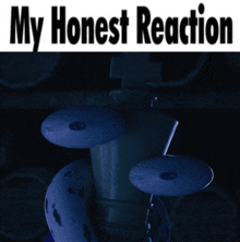 a poster that says my honest reaction with a dark background