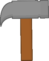 a cartoon hammer with a wooden handle