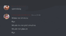 a screenshot of a discord conversation between spierdalaj and mitoslaw sombrero