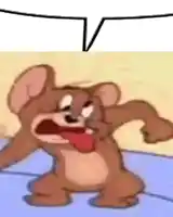 jerry from tom and jerry is making a funny face with his tongue out