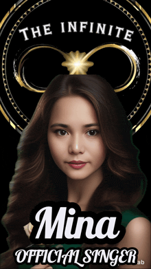 a poster for mina official singer shows a woman