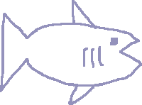 a pixel art drawing of a shark with a very large mouth