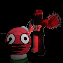 a cartoon character with a red shirt that says blof