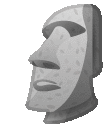 a statue of a man 's head is shown in a cartoon style .