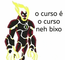 a cartoon character with the words " o curso e o curso neh bixo " on the bottom